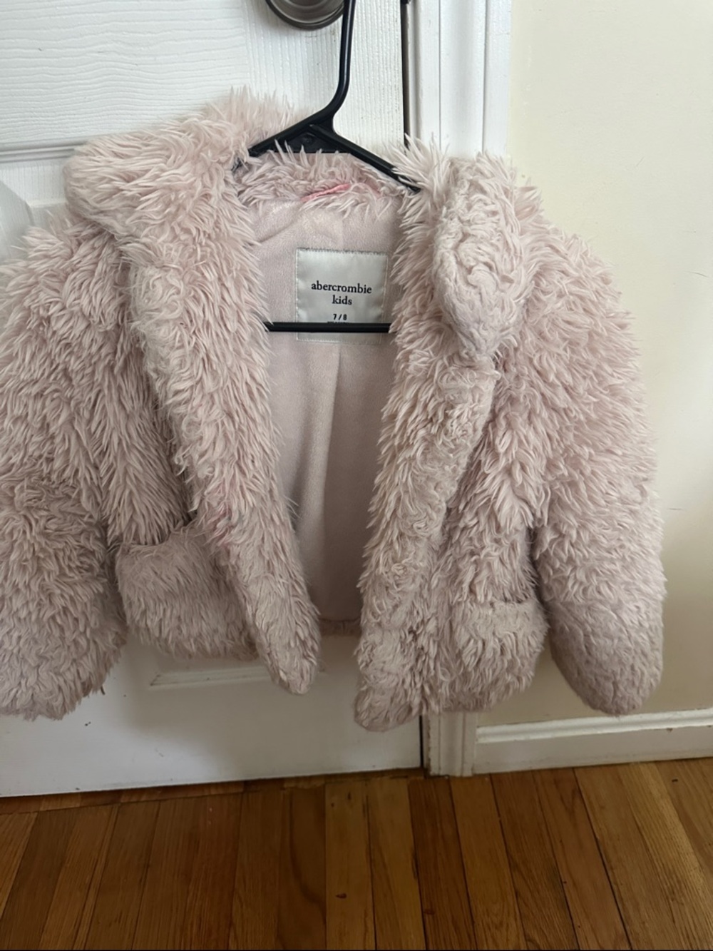 abercrombie kids Light Pink Faux-Fur Puffer Coat